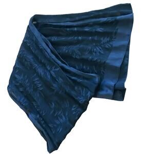 Vintage Black Leaf Large Scarf, Vintage Wrap, Extra Long Rectangular Scarf